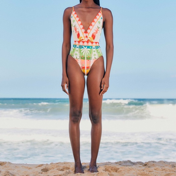 Farm Rio Rainbow Sunset One Piece Swimsuit - Picture 5 of 7